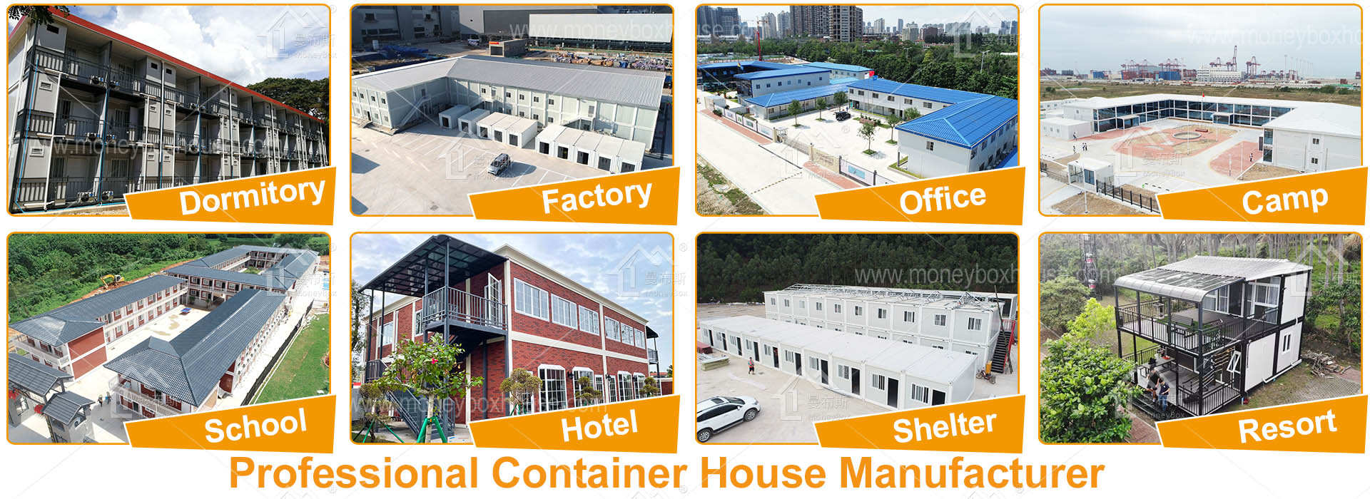 Moneybox container house for dormitory/office/hotel/resort/camp